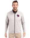 Buffalo Bisons Cutter & Buck Adapt Eco Knit Hybrid Recycled Mens Big & Tall Full Zip Jacket Polished Medium Gray Front Thumbnail Image