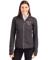 Iowa Cubs Cutter & Buck Mainsail Sweater-Knit Womens Full Zip Jacket Charcoal Heather Front Thumbnail Image