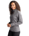 Buffalo Bisons Cutter & Buck Adapt Eco Knit Heather Recycled Womens Full Zip Black Heather Side Thumbnail Image