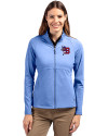 Buffalo Bisons Cutter & Buck Adapt Eco Knit Heather Recycled Womens Full Zip Tour Blue Heather Front Thumbnail Image