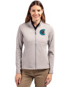 Charlotte Knights Cutter & Buck Adapt Eco Knit Heather Recycled Womens Full Zip Polished Heather Front Thumbnail Image