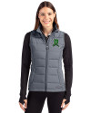 Dayton Dragons Cutter & Buck Evoke Hybrid Softshell Recycled Womens Full Zip Vest Elemental Grey Front Thumbnail Image