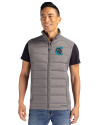 Charlotte Knights Cutter & Buck Evoke Hybrid Softshell Recycled Mens Full Zip Vest Elemental Grey Front Thumbnail Image