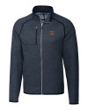 View image 6: Texas Longhorns Alumni Cutter & Buck Mainsail Sweater-Knit Mens Full Zip Jacket Liberty Navy Heather Mannequin