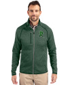 Dayton Dragons Cutter & Buck Mainsail Sweater-Knit Mens Full Zip Jacket Hunter Heather Front Thumbnail Image