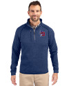 Buffalo Bisons Cutter & Buck Mainsail Sweater-Knit Mens Half Zip Pullover Jacket Tour Blue Heather Front Thumbnail Image