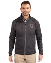 Iowa Cubs Cutter & Buck Mainsail Sweater-Knit Mens Big and Tall Full Zip Jacket Charcoal Heather Front Thumbnail Image