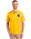 Charlotte Knights Cutter & Buck Prospect Eco Textured Stretch Recycled Mens Short Sleeve Polo College Gold Front Thumbnail Image