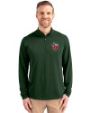 Fort Wayne TinCaps Cutter & Buck Virtue Eco Pique Recycled Quarter Zip Mens Pullover Hunter Green Front Thumbnail Image