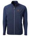 Texas Longhorns Alumni Cutter & Buck Adapt Eco Knit Hybrid Recycled Mens Full Zip Jacket Navy Blue Mannequin Thumbnail Image