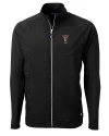 Texas Tech Red Raiders Alumni Cutter & Buck Adapt Eco Knit Hybrid Recycled Mens Full Zip Jacket Black Mannequin Thumbnail Image