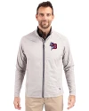 Buffalo Bisons Cutter & Buck Adapt Eco Knit Hybrid Recycled Mens Full Zip Jacket Polished Medium Gray Front Thumbnail Image
