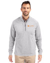 View image 4: Tennessee Volunteers Alumni Cutter & Buck Adapt Recycled Soft Knit Stretch Mens Big & Tall Heathered Quarter Zip Pullover Polished Heather Front
