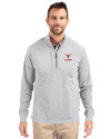 Texas Longhorns Alumni Cutter & Buck Adapt Eco Knit Heather Mens Big & Tall Quarter Zip Pullover Polished Heather Front Thumbnail Image