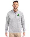 Dayton Dragons Cutter & Buck Adapt Eco Knit Heather Mens Big & Tall Quarter Zip Pullover Polished Heather Front Thumbnail Image