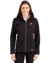 Ohio State Brutus Vintage Cutter & Buck Evoke Softshell Recycled Full Zip Womens Jacket Black Front Thumbnail Image