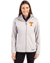 Tennessee Volunteers Cutter & Buck Evoke Softshell Recycled Full Zip Womens Jacket CONCRETE Front Thumbnail Image