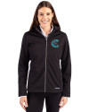 Charlotte Knights Cutter & Buck Evoke Softshell Recycled Full Zip Womens Jacket Black Front Thumbnail Image