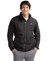 Ohio State Brutus Vintage Cutter & Buck Charter Eco Knit Recycled Big & Tall Full-Zip Jacket Black Front Thumbnail Image