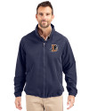 Durham Bulls Cutter & Buck Charter Eco Knit Recycled Big & Tall Full-Zip Jacket Navy Blue Front Thumbnail Image