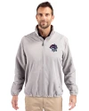 Binghamton Rumble Ponies Cutter & Buck Charter Eco Knit Recycled Big & Tall Full-Zip Jacket Polished Medium Gray Front Thumbnail Image