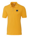 Michigan Wolverines Alumni Cutter & Buck Advantage Eco Tri-Blend Pique Mens Big and Tall Polo College Gold Mannequin Thumbnail Image