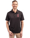 Greenville Drive Cutter & Buck Virtue Eco Pique Tile Print Recycled Mens Big & Tall Polo Black Front Thumbnail Image