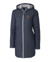 Texas Longhorns Alumni Cutter & Buck Rainier PrimaLoft®  Womens Eco Insulated Hooded Long Coat Anthracite Melange Mannequin Thumbnail Image