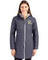 Frisco RoughRiders Cutter & Buck Rainier PrimaLoft®  Womens Eco Insulated Hooded Long Coat Anthracite Melange Front Thumbnail Image