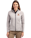 Texas Longhorns Alumni Cutter & Buck Adapt Eco Knit Hybrid Recycled Womens Full Zip Jacket Polished Medium Gray Front Thumbnail Image