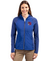 Buffalo Bisons Cutter & Buck Adapt Eco Knit Hybrid Recycled Womens Full Zip Jacket Tour Blue Front Thumbnail Image