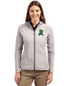 Dayton Dragons Cutter & Buck Adapt Eco Knit Hybrid Recycled Womens Full Zip Jacket Polished Medium Gray Front Thumbnail Image