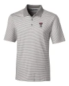 Texas Tech Red Raiders Alumni Cutter & Buck Forge Tonal Stripe Stretch Mens Big and Tall Polo Polished Medium Gray Mannequin Thumbnail Image