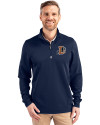 Durham Bulls Cutter & Buck Traverse Stretch Eco Quarter Zip Mens Big and Tall Pullover Liberty Navy Front Thumbnail Image