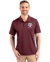 Texas A&M Aggies Alumni Cutter & Buck Prospect Eco Textured Stretch Recycled Mens Big & Tall Polo Bordeaux Front Thumbnail Image
