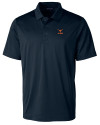View image 9: Texas Longhorns Alumni Cutter & Buck Prospect Epic Confidence Recycled Textured Stretch Mens Big & Tall Polo Navy Blue Mannequin