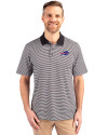 Buffalo Bills Cutter & Buck Forge Tonal Stripe Stretch Mens Big and Tall Polo Black Front Thumbnail Image
