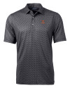 Texas Longhorns Alumni Cutter & Buck Pike Banner Print Stretch Mens Big & Tall Polo Black Mannequin Thumbnail Image