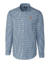 Texas Longhorns Alumni Cutter & Buck Easy Care Stretch Gingham Mens Big and Tall Long Sleeve Dress Shirt Liberty Navy Mannequin Thumbnail Image