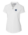 Michigan Wolverines Alumni Cutter & Buck Forge Stretch Womens Short Sleeve Polo White Mannequin Thumbnail Image