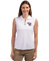 Iowa Cubs Cutter & Buck Forge Stretch Womens Sleeveless Polo White Front Thumbnail Image