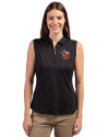 Fort Wayne TinCaps Cutter & Buck Forge Stretch Womens Sleeveless Polo Black Front Thumbnail Image