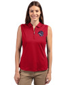 Binghamton Rumble Ponies Cutter & Buck Forge Stretch Womens Sleeveless Polo Cardinal Red Front Thumbnail Image
