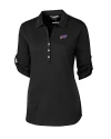Buffalo Bills Cutter & Buck Womens Elbow-Sleeve Thrive Polo Black Mannequin Thumbnail Image