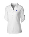Buffalo Bills Cutter & Buck Womens Elbow-Sleeve Thrive Polo White Mannequin Thumbnail Image