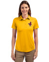 Memphis Redbirds Cutter & Buck Prospect Eco Textured Stretch Recycled Womens Short Sleeve Polo College Gold Front Thumbnail Image
