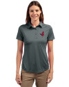 Memphis Redbirds Cutter & Buck Prospect Eco Textured Stretch Recycled Womens Short Sleeve Polo Elemental Grey Front Thumbnail Image