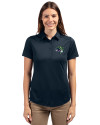 Gwinnett Stripers Cutter & Buck Prospect Eco Textured Stretch Recycled Womens Short Sleeve Polo Navy Blue Front Thumbnail Image