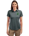 Dayton Dragons Cutter & Buck Prospect Eco Textured Stretch Recycled Womens Short Sleeve Polo Elemental Grey Front Thumbnail Image