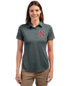 Nashville Sounds Cutter & Buck Prospect Eco Textured Stretch Recycled Womens Short Sleeve Polo Elemental Grey Front Thumbnail Image